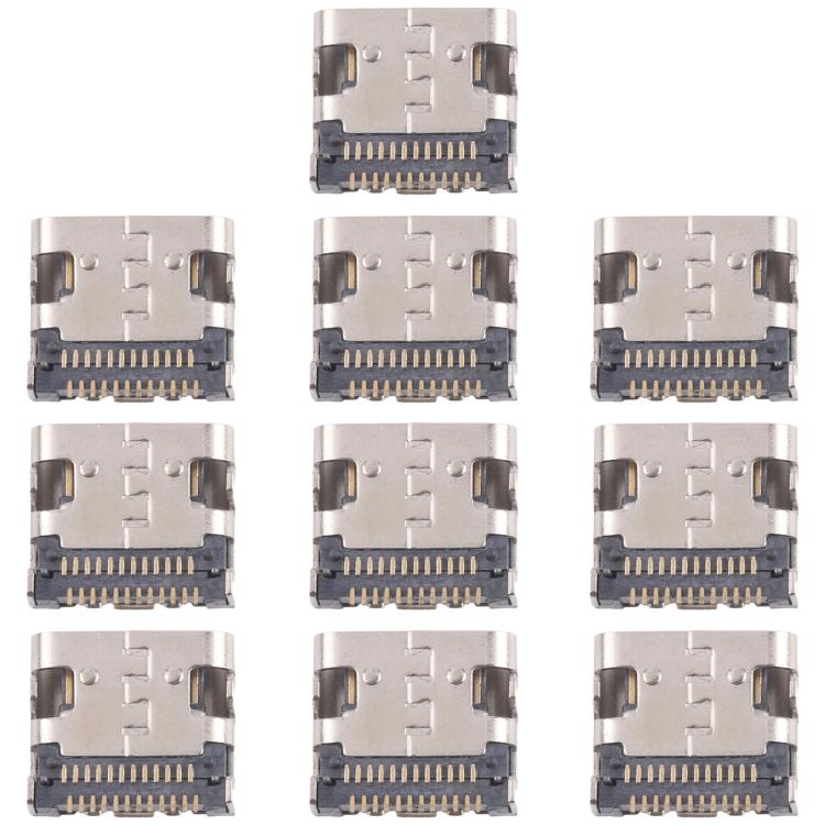 10pcs Original 12 Pin Charging Port Connector, Middle Pin Position, Four-pin Contacts, Upper Corner, Dual-row Pin, Dual-row Contact Pins, 4 Pin Not Spring-loaded, Four Pins Lower