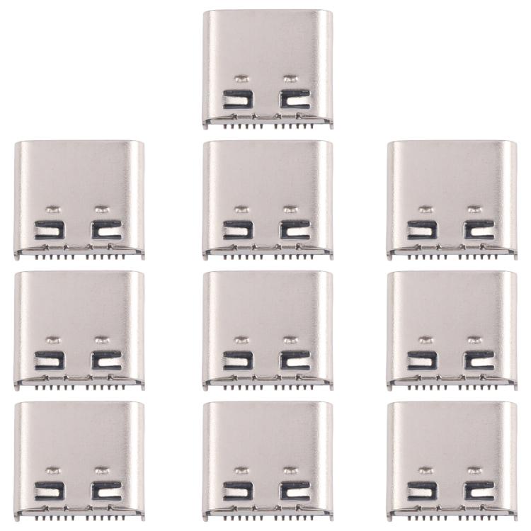 10pcs Original 12 Pin Charging Port Connector, Middle Pin Position, Four-pin Contacts, Upper Corner, Dual-row Pin, Dual-row Contact Pins, 4 Pin Not Spring-loaded, Four Pins Lower