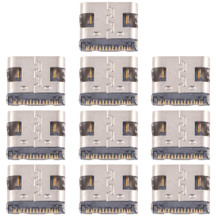 10pcs Original 12 Pin Charging Port Connector, Middle Pin Position, Four-pin Contacts, Upper Corner, Dual-row Pin, Dual-row Contact Pins, 4 Pin Not Spring-loaded, Four Pins Lower