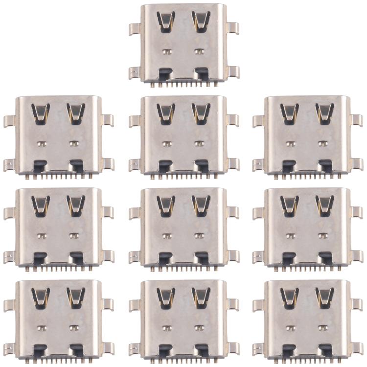 10pcs Original 12 Pin Charging Port Connector, Middle Pin Position, Four-pin Contacts, Upper Corner, Dual-row Pin, Dual-row Contact Pins, 4 Pin Not Spring-loaded, Four Pins Lower