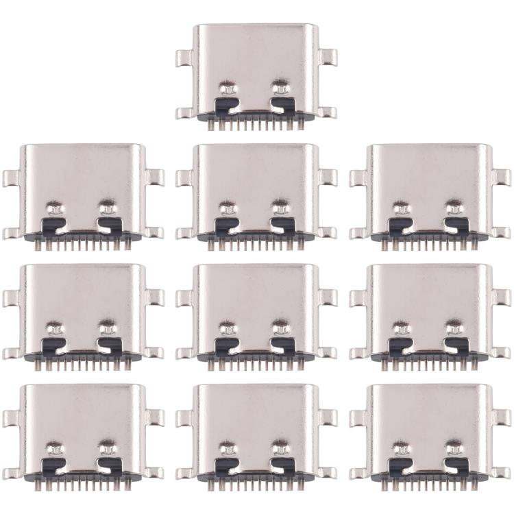 10pcs Original 12 Pin Charging Port Connector, Middle Pin Position, Four-pin Contacts, Upper Corner, Dual-row Pin, Dual-row Contact Pins, 4 Pin Not Spring-loaded, Four Pins Lower