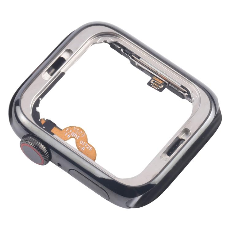 Graphite Steel Middle Frame Bezel Plate with Crown Spin Axis Flex Cable, For Apple Watch Series 5 44mm LTE, For Apple Watch Series 5 40mm LTE, For Apple Watch Series 4 44mm LTE, For Apple Watch Series 4 40mm LTE