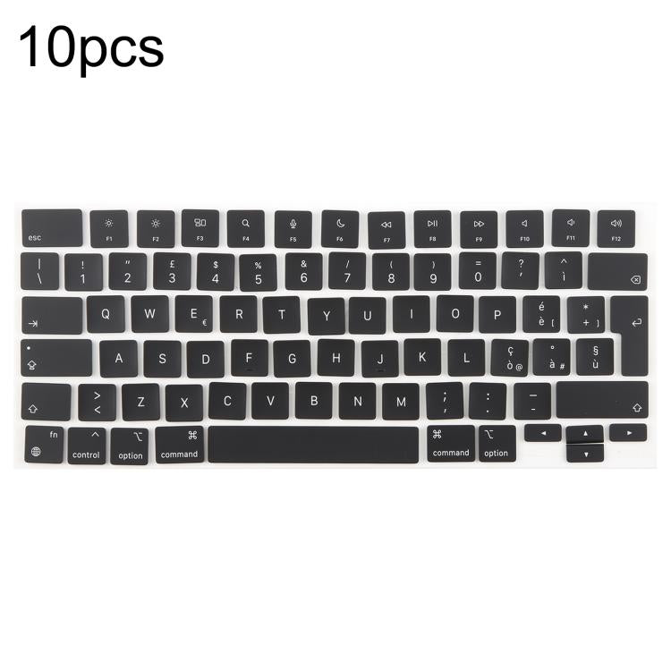For MacBook A2681 A2941 A3113  A3114 10pcs UK Big Enter Version Keycaps, Arabic, French, Italy, German, Denmark, Sweden, Hungary, Spain, Norway, Russian, Portugal