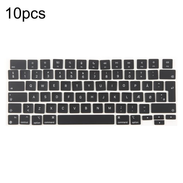 For MacBook A2681 A2941 A3113  A3114 10pcs UK Big Enter Version Keycaps, Arabic, French, Italy, German, Denmark, Sweden, Hungary, Spain, Norway, Russian, Portugal