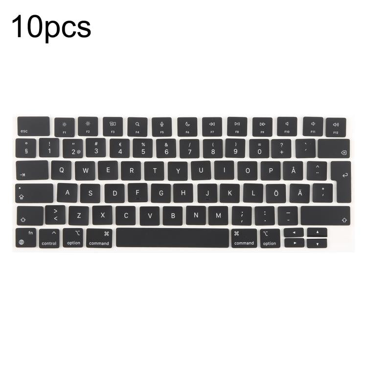 For MacBook A2442 A2485 A2779 A2780 A2991 A2992 A2918 10pcs UK Big Enter Version Keycaps, Arabic, French, Italy, German, Denmark, Sweden, Hungary, Spain, Norway, Russian, Portugal