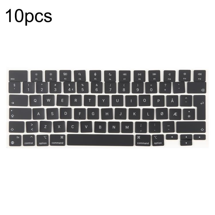 For MacBook A2442 A2485 A2779 A2780 A2991 A2992 A2918 10pcs UK Big Enter Version Keycaps, Arabic, French, Italy, German, Denmark, Sweden, Hungary, Spain, Norway, Russian, Portugal