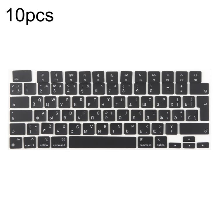 For MacBook A2442 A2485 A2779 A2780 A2991 A2992 A2918 10pcs UK Big Enter Version Keycaps, Arabic, French, Italy, German, Denmark, Sweden, Hungary, Spain, Norway, Russian, Portugal