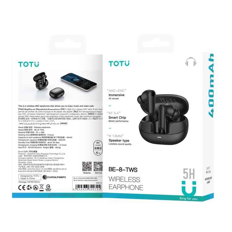 TOTU BE-8-TWS Bluetooth 5.4 Wireless Bluetooth Earphone
