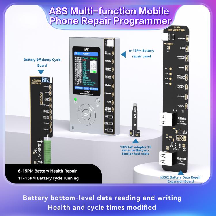 i2C A8S Multi-function Phone Repair Programmer, Host+7-15 Pro Max True Tone Board, Host+12-15 Plus True Tone Board, Host