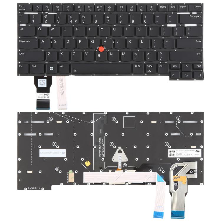 US Version Backlit Laptop Keyboard with Pointing for Lenovo ThinkPad T14s Gen 2 P1 GEN4 X1 Extreme Gen4, For Lenovo ThinkPad T14s Gen 2 P1