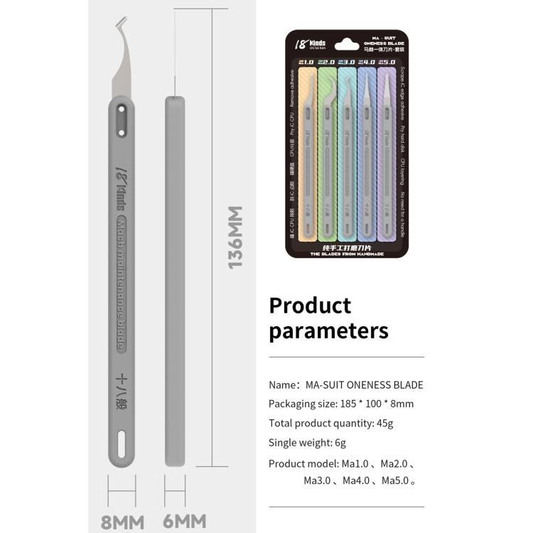 18 Kinds Ma-Suit 5 in 1 Hand Polished Blades Kit, 18 Kinds Ma-Suit