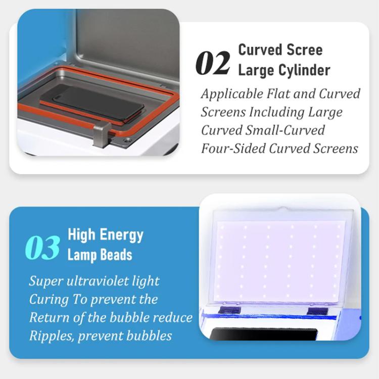YYD YD-636 UV Curing Laminating Defoaming All-in-One, EU Plug, US Plug, UK Plug