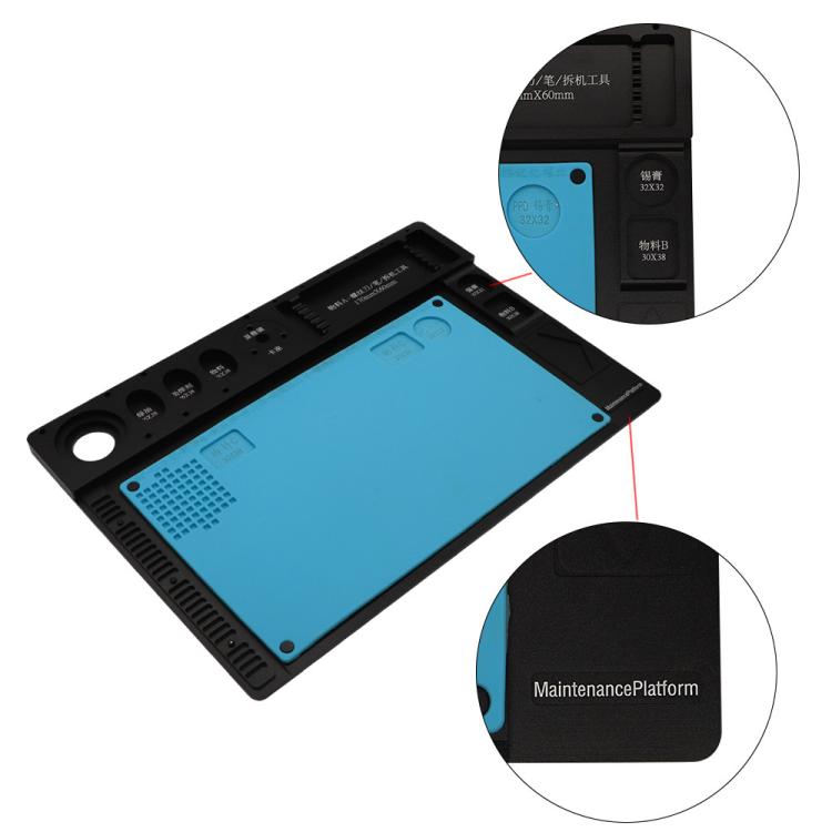 Microscope Aluminum Alloy Stand Base Heat-Resistant Silicone Pad