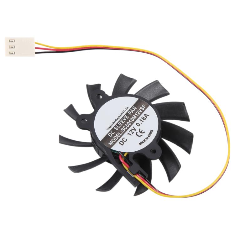 For SEEWO SC6010M12VSF DC12V 0.18A 3Pin Cooling Fan, 3Pin Fan blade diameter 55mm