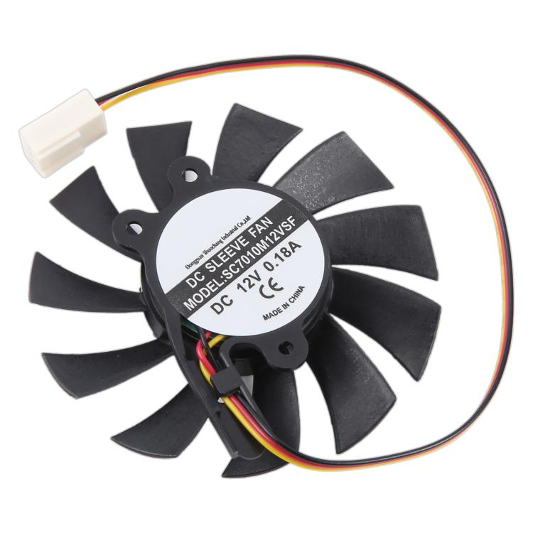 For SEEWO SC7010M12VSF DC12V 0.18A 3Pin Cooling Fan, 3Pin Fan blade diameter 65mm