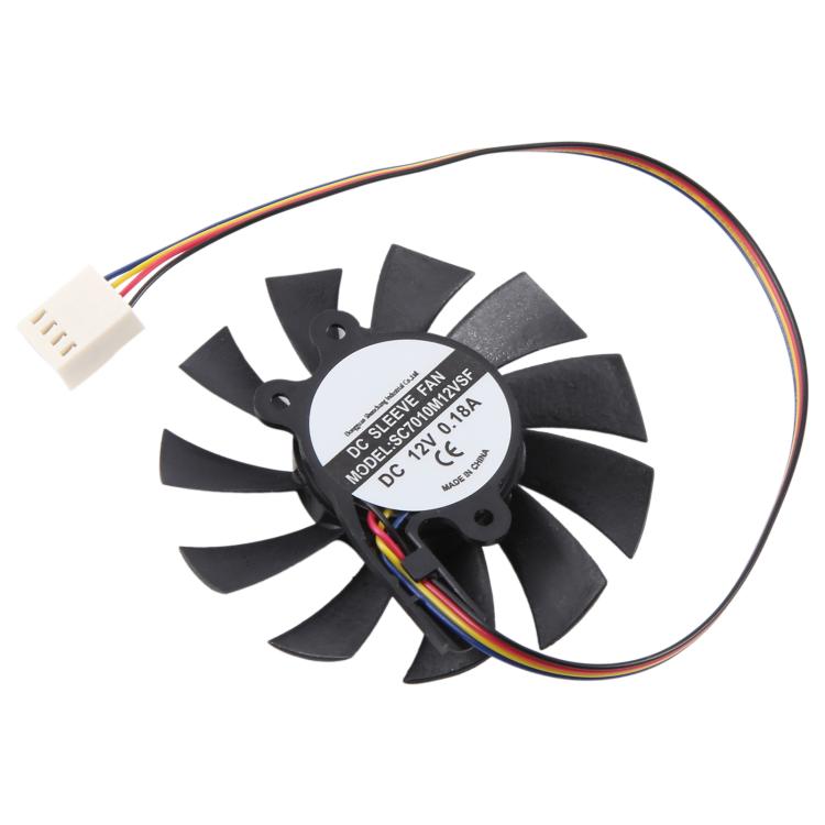 For SEEWO SC7010M12VSF DC12V 0.18A 4Pin Cooling Fan, 4Pin Fan blade diameter 65mm
