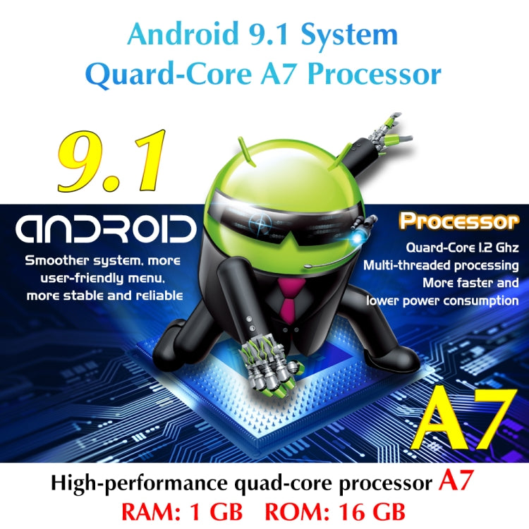 9.7 inch Vertical Screen 2.5D Glass Car Android Universal Player Navigator MP5 Integrated Machine Support Phone Link / GPS / FM / Steering Wheel Control, 1GB+32GB