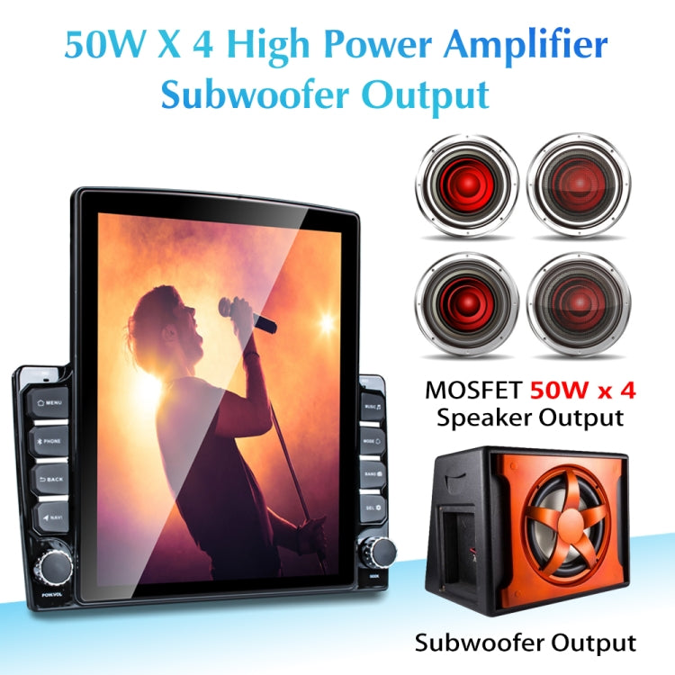 9.7 inch Vertical Screen 2.5D Glass Car Android Universal Player Navigator MP5 Integrated Machine Support Phone Link / GPS / FM / Steering Wheel Control, 1GB+32GB