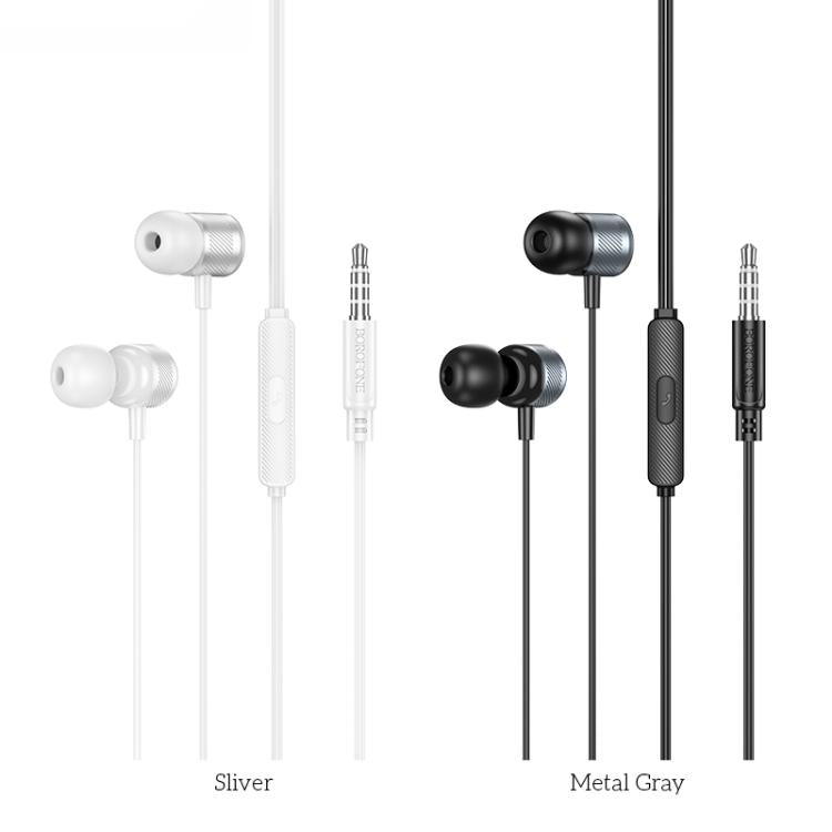 Borofone BM93 Platino Universal 3.5mm Wired Earphones with Microphone, Length: 1.2m