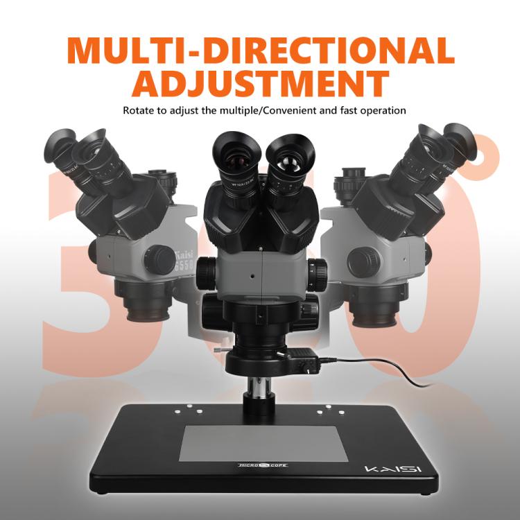 Kaisi 6558 6.5-58X Synchronous Zoom Trinocular Stereo Microscope, Kaisi 6558