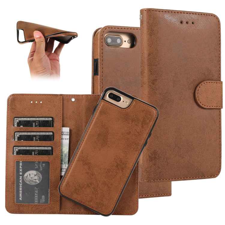 KLT888-2 Retro 2 in 1 Detachable Magnetic Horizontal Flip TPU + PU Leather Case with Holder & Card Slots & Photo Frame & Wallet, For iPhone 11, For iPhone 11 Pro, For iPhone 11 Pro Max, For iPhone 6, For iPhone 6 Plus, For iPhone SE 2022 / SE 2020 / 8 ...