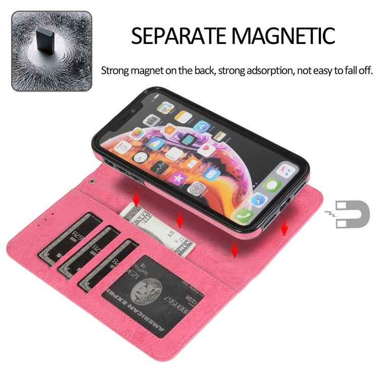 KLT888-2 Retro 2 in 1 Detachable Magnetic Horizontal Flip TPU + PU Leather Case with Holder & Card Slots & Photo Frame & Wallet, For iPhone XR, For iPhone XS Max, For iPhone 12 mini, For iPhone 12 / 12 Pro, For iPhone 12 Pro Max