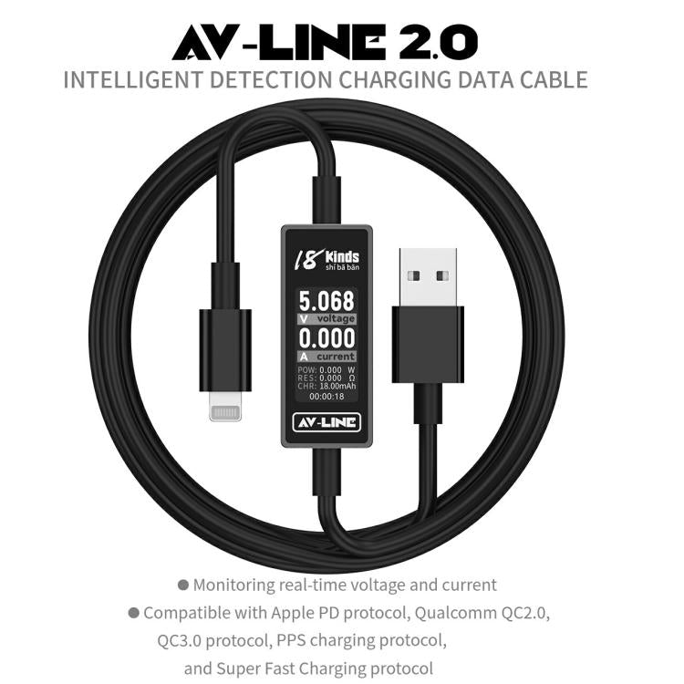 18 Kinds AV-Line 2.0 1.2m Intelligent Detection Charging Data Cable