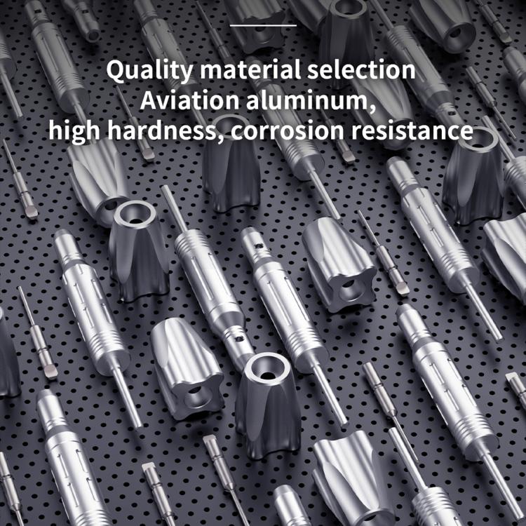 18 Kinds Aerospace 3D Anti-Slip Magnetic Screwdriver, A Pentalobe, B Phillips, C External Cross, D Tri-Wing, 5 in 1 Set