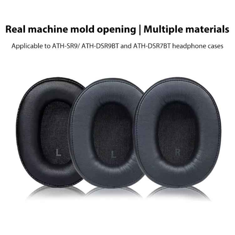 1 Pair Protein Leather Replacement Earpads For Audio Technica ATH-SR9 / DSR9BT / DSR7BT