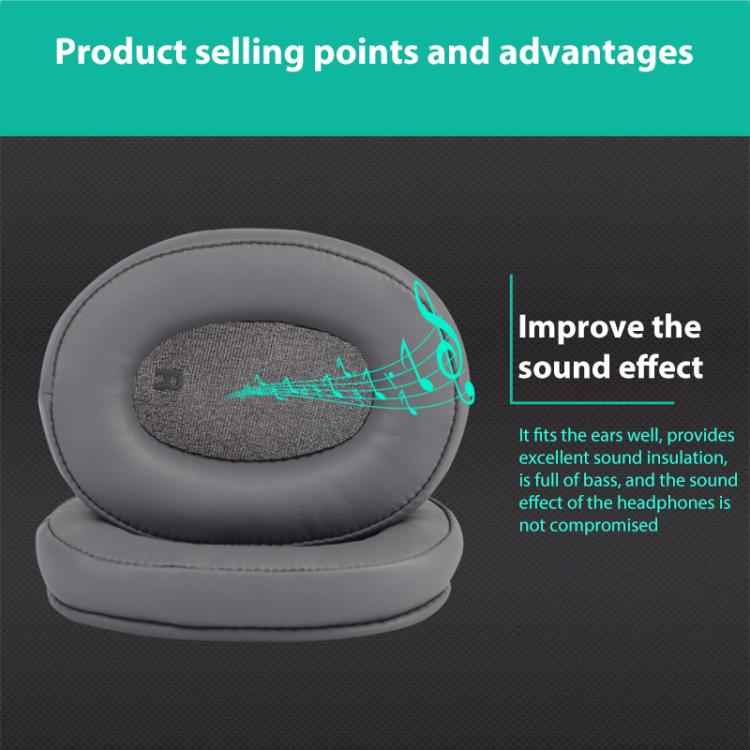 1 Pair Protein Leather Replacement Earpads For Audio Technica ATH-SR9 / DSR9BT / DSR7BT