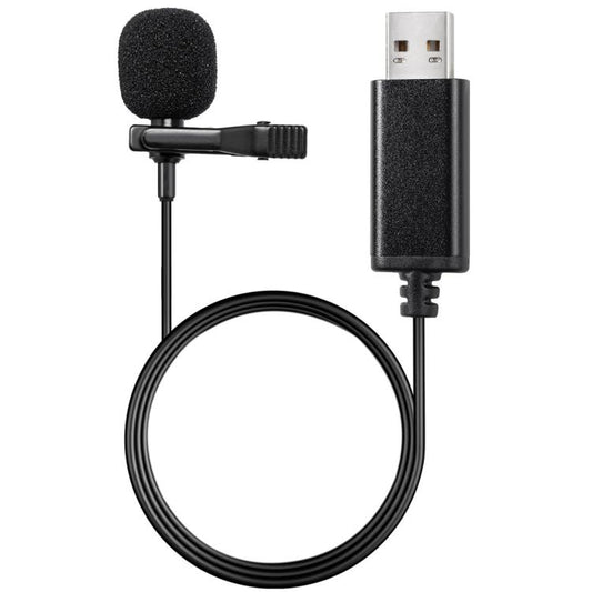 USB Interface Lavalier Microphone for Laptop Live Conference Recording, USB Interface
