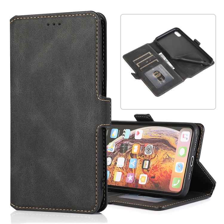Retro Magnetic Closing Clasp Horizontal Flip Leather Case with Holder & Card Slots & Photo Frame & Wallet, For iPhone XR, For iPhone XS Max
