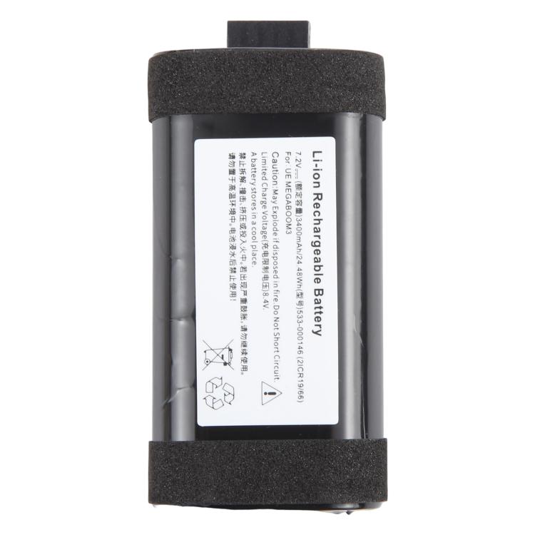 For Logitech UE Megaboom 3 533-000146 2ICR19/66 3400mAh Battery, For Logitech UE Megaboom 3