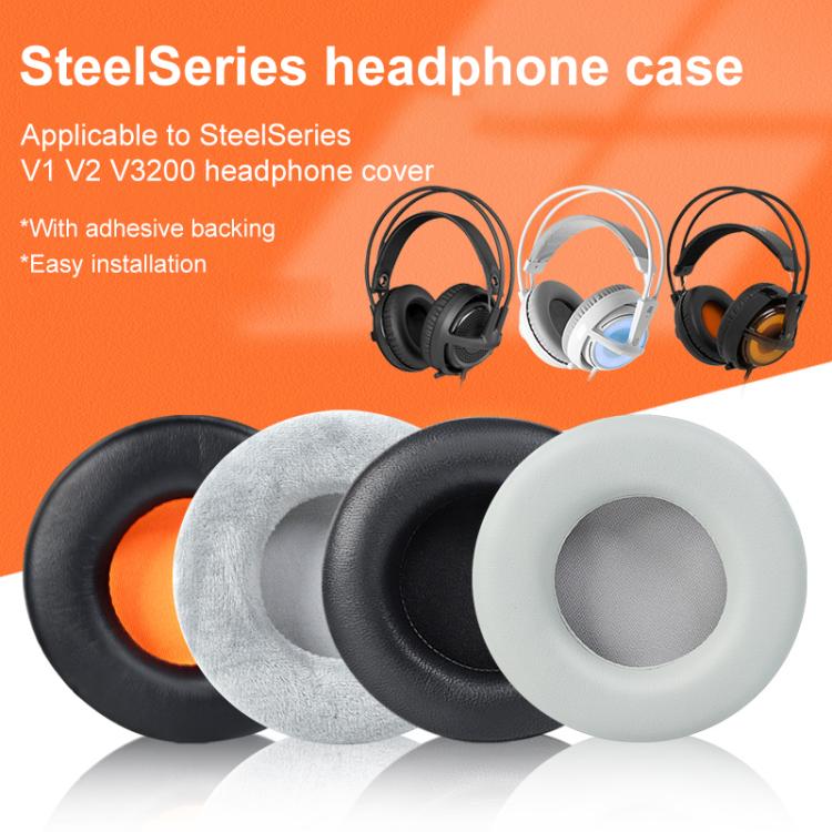 2pcs Self-adhesive Earpads For SteelSeries Siberia V1 / V2 / V3, Football Net, Ice Silk Fabric, Lambskin