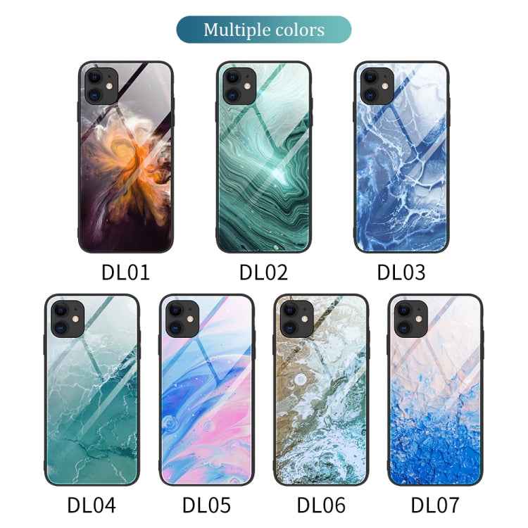 Marble Pattern Glass Protective Case, For iPhone 12 mini, For iPhone 12 Pro Max, For iPhone 11 Pro, For iPhone SE 2022 / SE 2020 / 8 / 7, For iPhone X