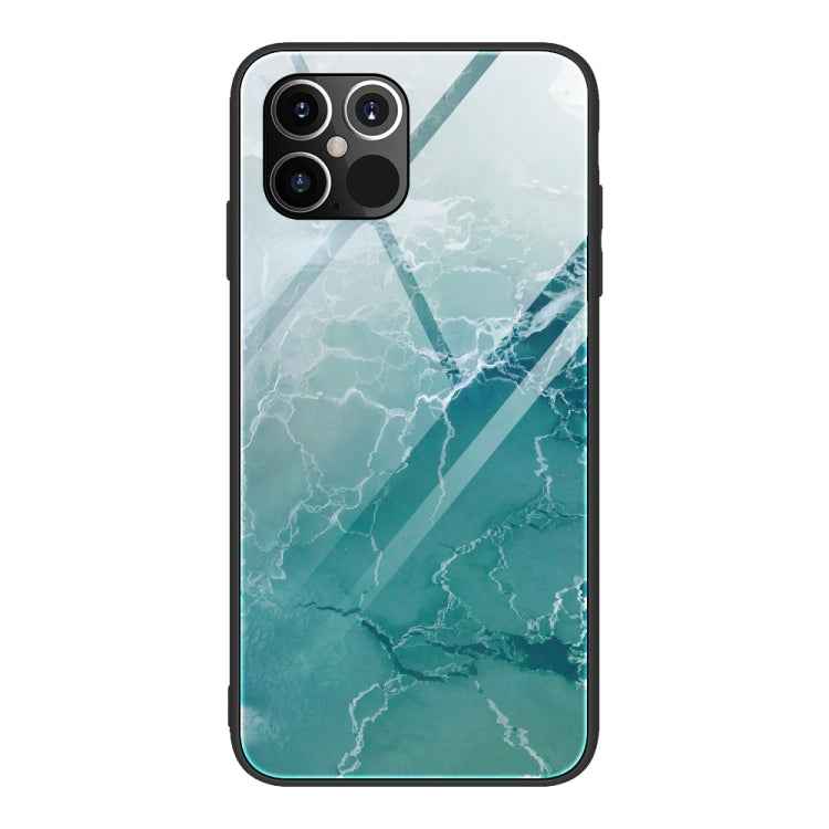 Marble Pattern Glass Protective Case, For iPhone 12 mini, For iPhone 12 Pro Max, For iPhone 11 Pro, For iPhone SE 2022 / SE 2020 / 8 / 7, For iPhone X
