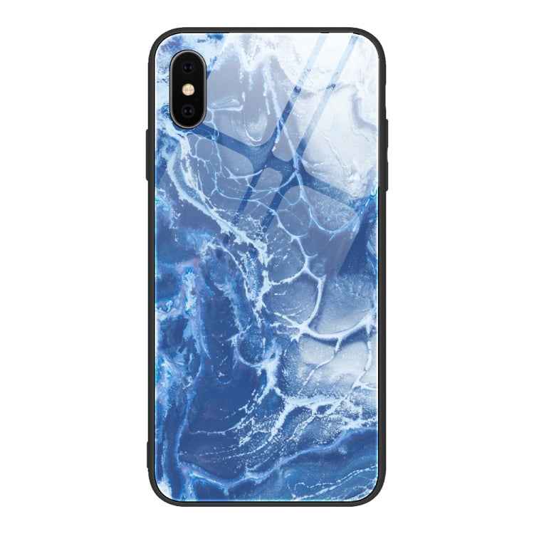 Marble Pattern Glass Protective Case, For iPhone 12 mini, For iPhone 12 Pro Max, For iPhone 11 Pro, For iPhone SE 2022 / SE 2020 / 8 / 7, For iPhone X