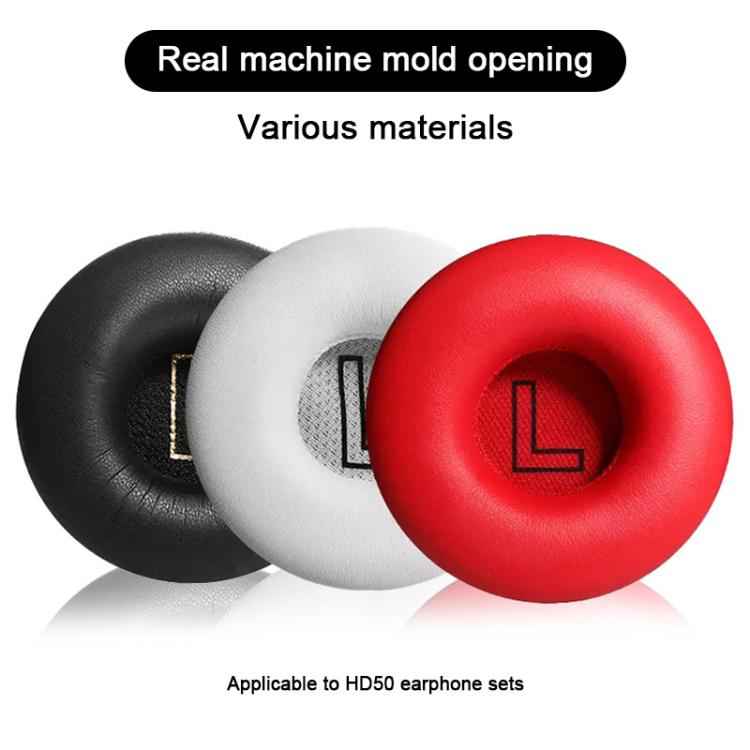 1 Pair Protein Leather Snap-on Type Earphone Covers, For Meizu HD50