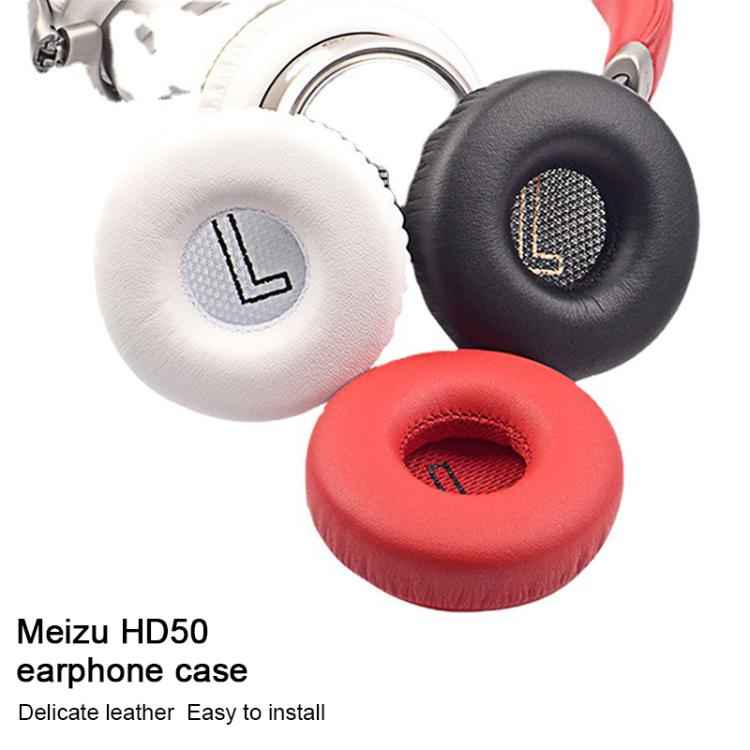 1 Pair Protein Leather Snap-on Type Earphone Covers, For Meizu HD50