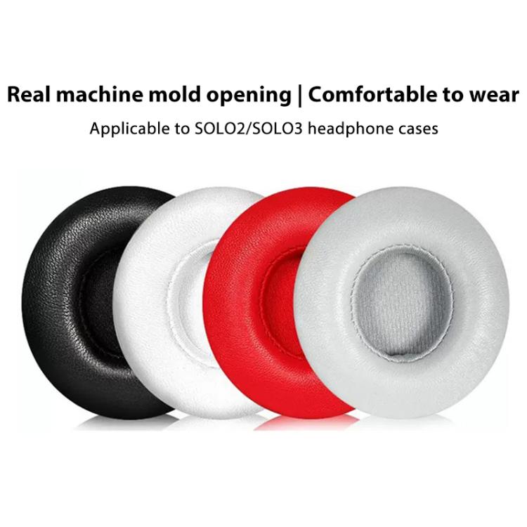 1 Pair Protein Leather Replacement Earpads For Beats Solo3 / Solo2, Protein Leather For Beats Solo3