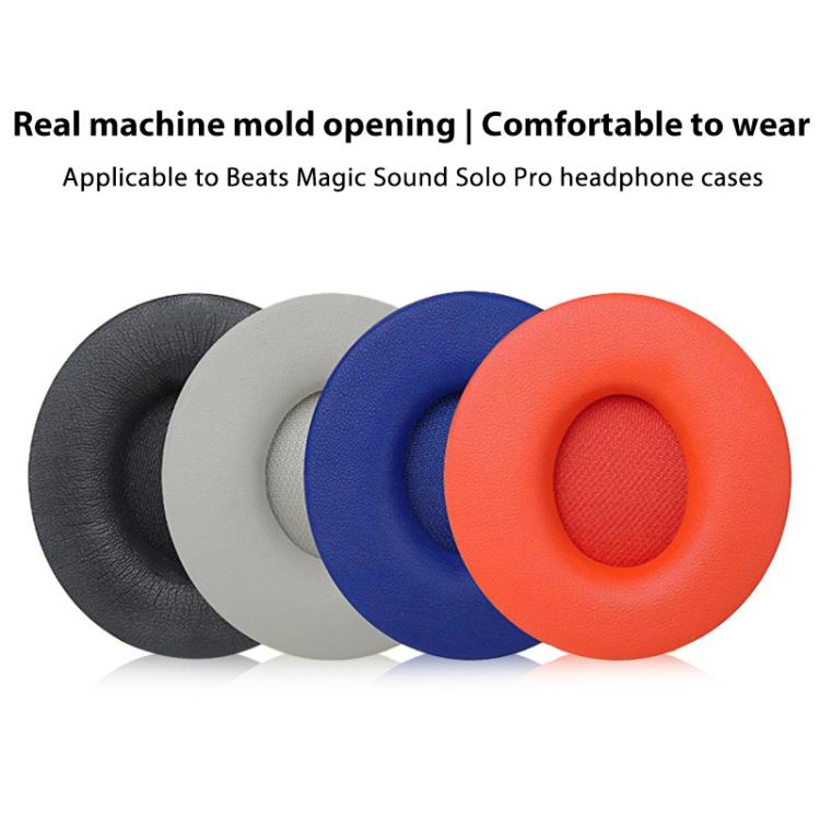 1 Pair Protein Leather Replacement Earpads For Beats Solo Pro, For Beats Solo Pro, For Beats Solo Pro(Light Blue), For Beats Solo Pro(Dark Blue)