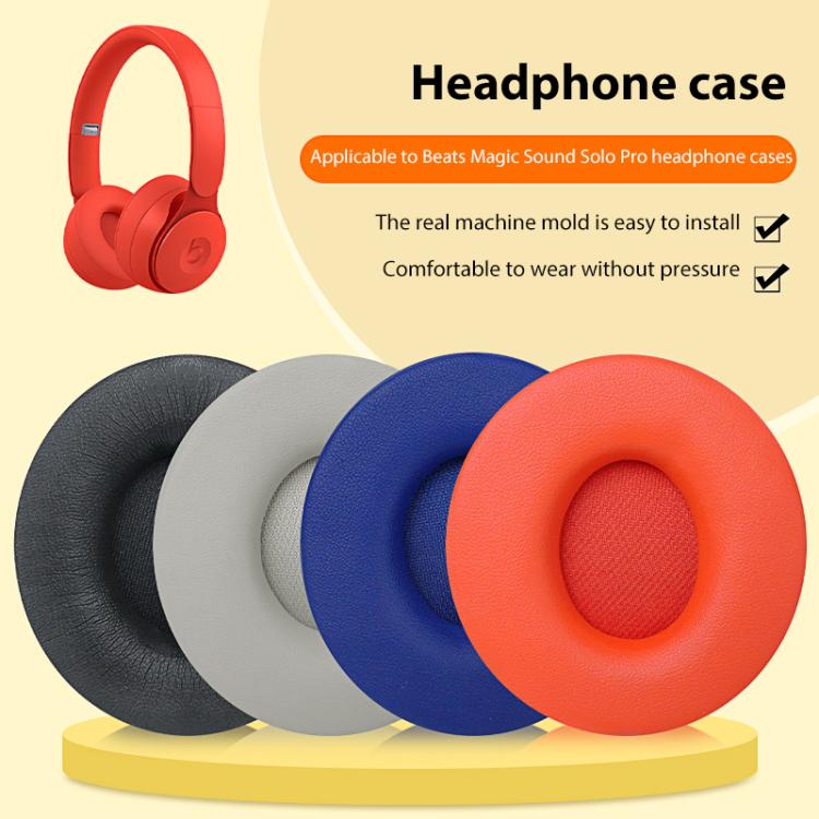 1 Pair Protein Leather Replacement Earpads For Beats Solo Pro, For Beats Solo Pro, For Beats Solo Pro(Light Blue), For Beats Solo Pro(Dark Blue)