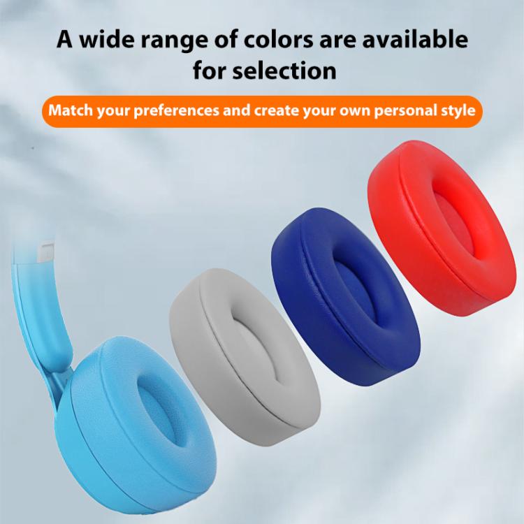 1 Pair Protein Leather Replacement Earpads For Beats Solo Pro, For Beats Solo Pro, For Beats Solo Pro(Light Blue), For Beats Solo Pro(Dark Blue)