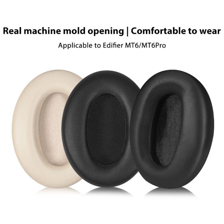 2pcs Protein Leather Replacement Earpads For EDIFIER MT6 Pro, For EDIFIER MT6 Pro(Champagne), For EDIFIER MT6 Pro, For EDIFIER MT6 Pro(Titanium)
