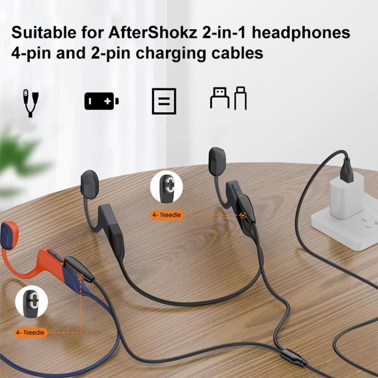 2 in 1 Magnetic Charging Cable For Shokz Bone Conduction Earphone