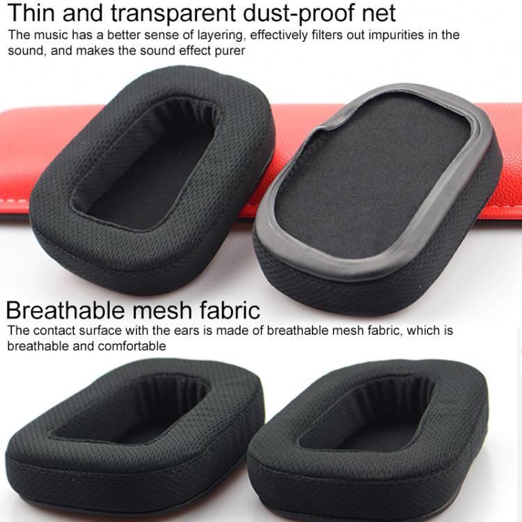 2pcs Insert Replacement Earpads For Logitech G533 / G633 / G635 / G933 / G935, Protein Leather, Mesh Fabric, Protein Leather and Ice Silk Fabric, Glitter Velvet, Lambskin