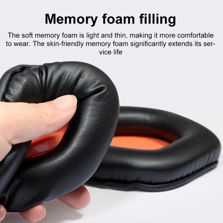 1 Pair Snap-on Replacement Earpads For ASUS ROG Strix7.1, Football Net Fabric, Protein Leather, Ice Silk Fabric