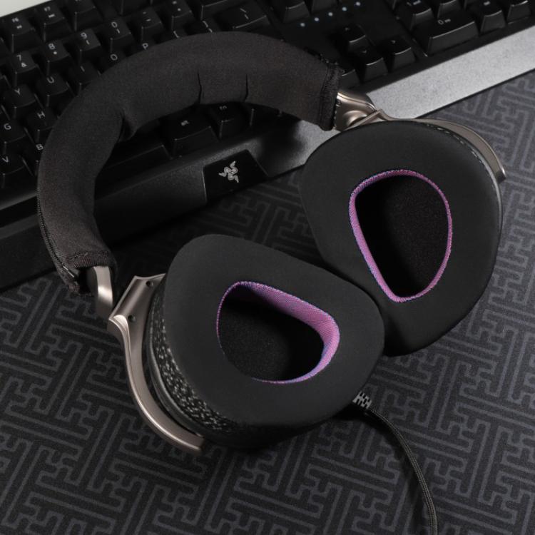 2pcs Insert Replacement Earpads For ASUS ROG Delta S, Ice Leather Fabric, Net Fabric
