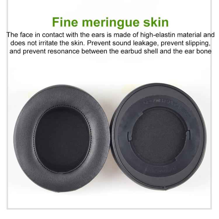 1 Pair Rotating Snap-on Replacement Earpads For Razer Kraken Pro V2, Protein Leather Ice Silk Fabric, Cotton Fabric