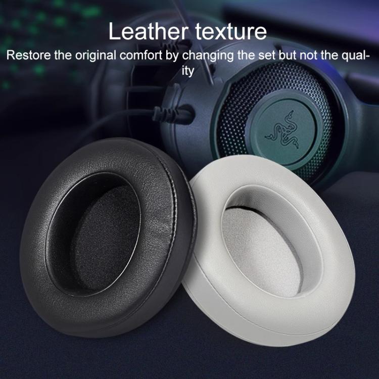 2pcs Insert Replacement Earpads For Razer Kraken Tournament / Edition / Kraken Kitty, Protein Leather and Ice Silk Fabric